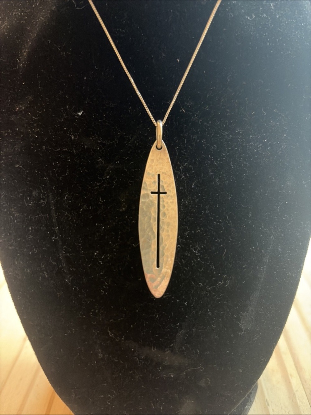 VTG Retired James Avery sterling silver Ichthus fish cross pendant With Chain